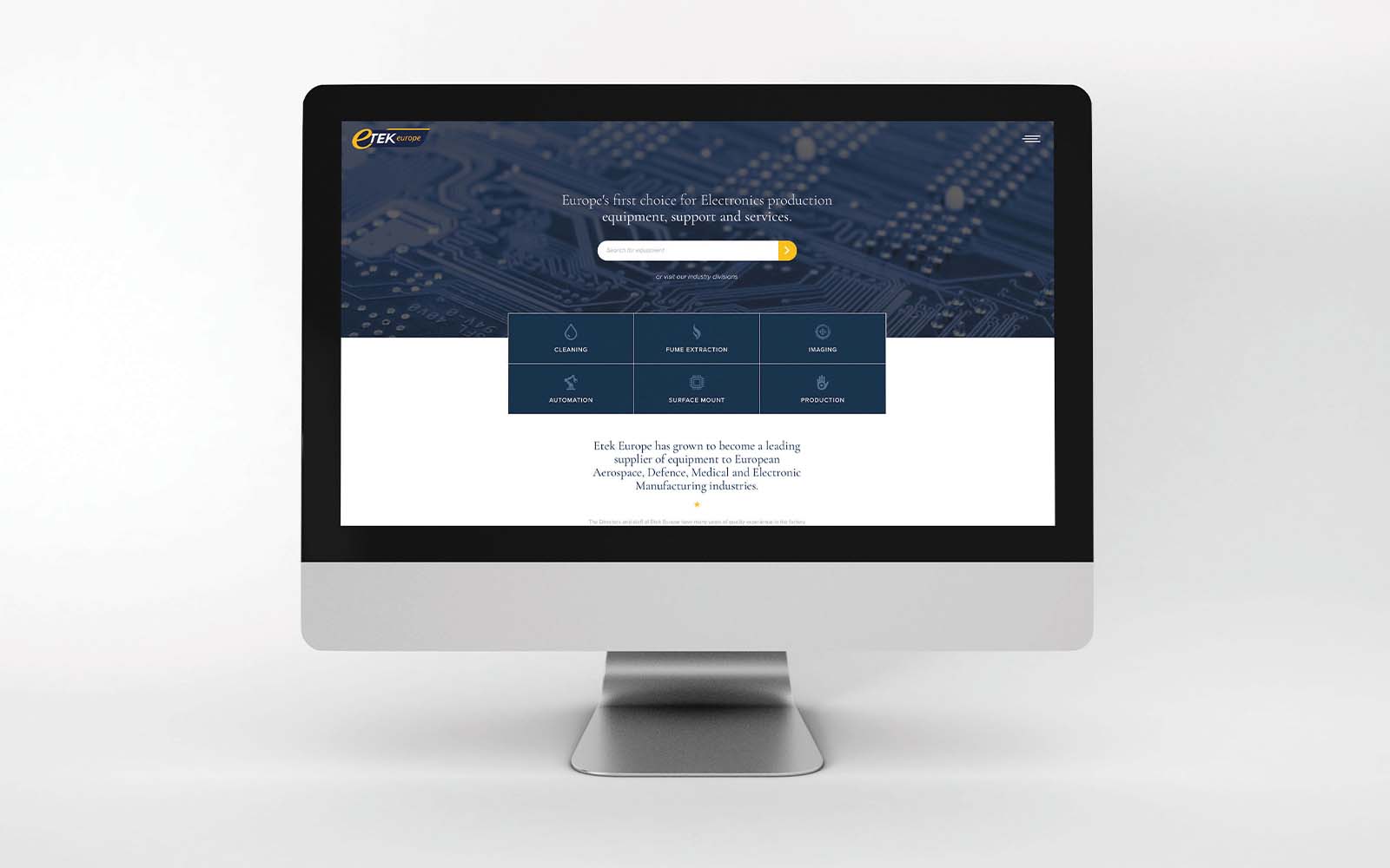 Etek Europe website design