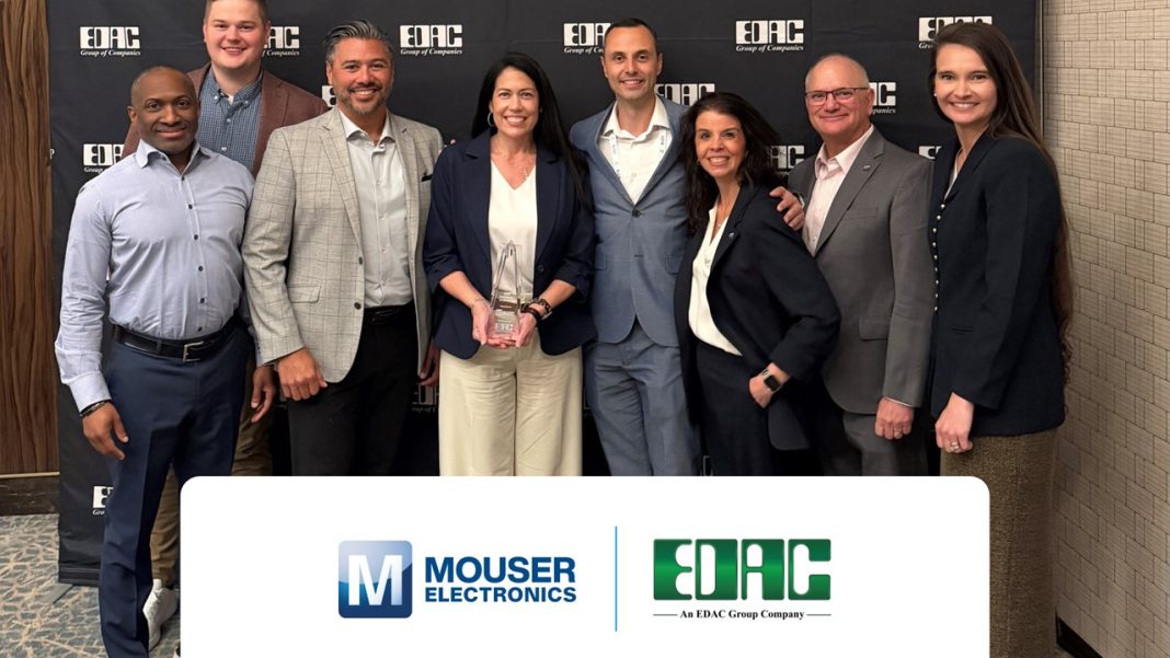 EDAC Group Honours Mouser Electronics with Second Consecutive Distributor of the Year Award