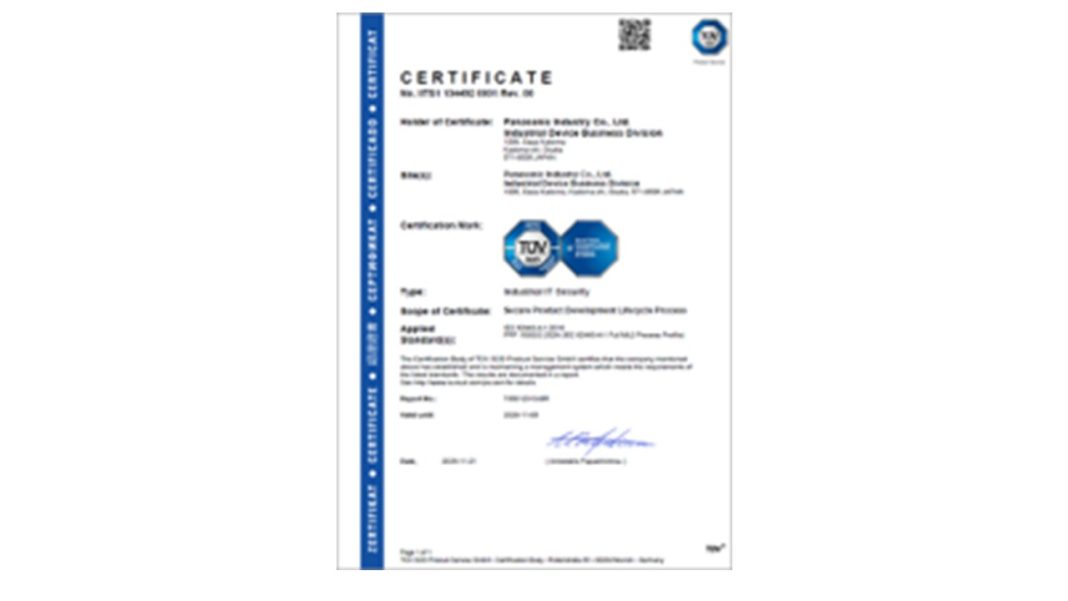 Obtains IEC 62443-4-1 Certification for Industrial Automation & Control Systems