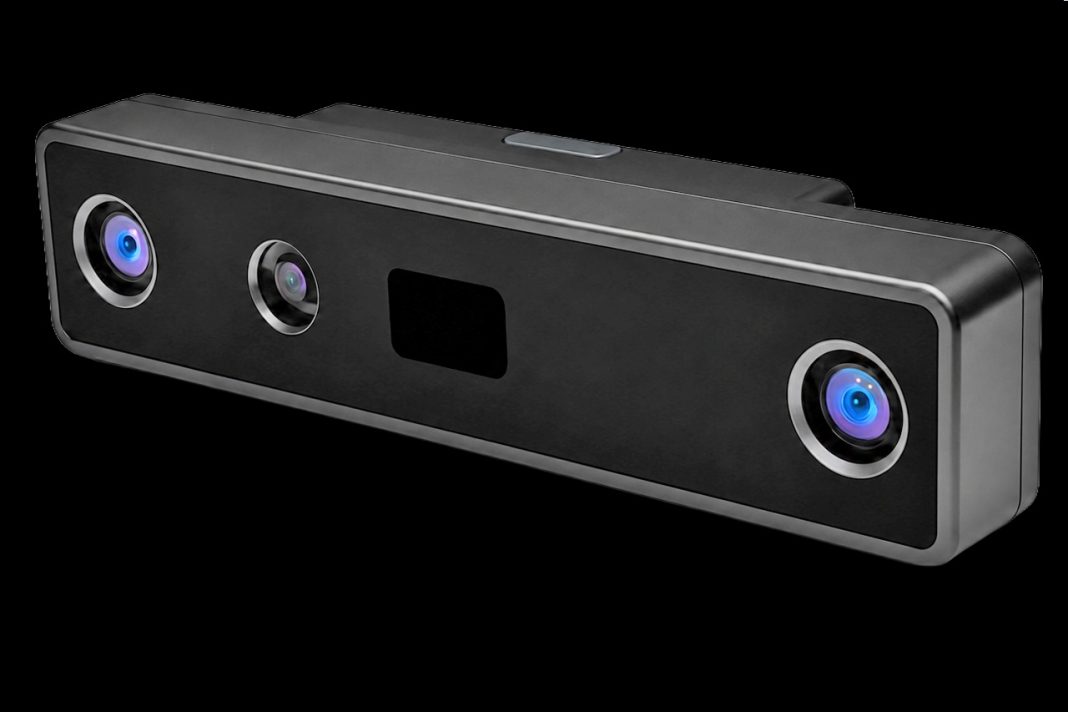 e-con Systems NetraVis active-stereo 3D depth camera for robotic perception displayed at VISION 2026 trade show