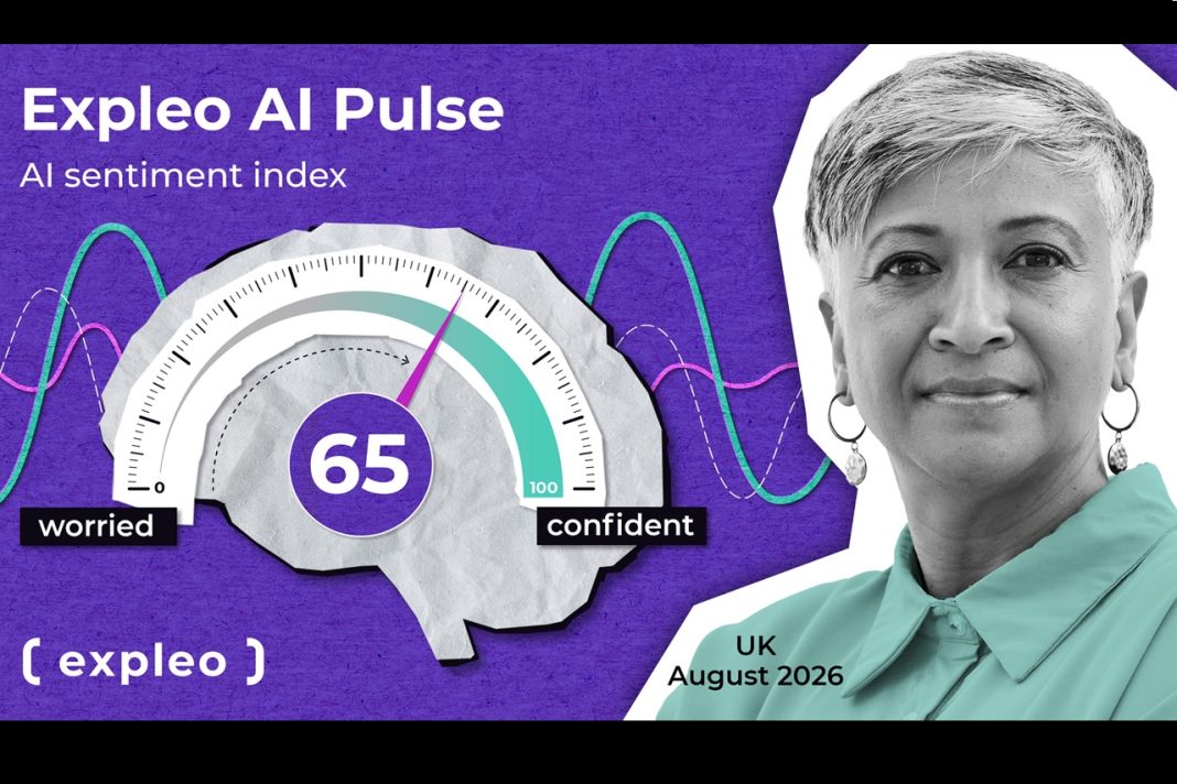Expleo.jpg UK business leaders reviewing AI data on screens, showing declining confidence and trust in artificial intelligence programmes
