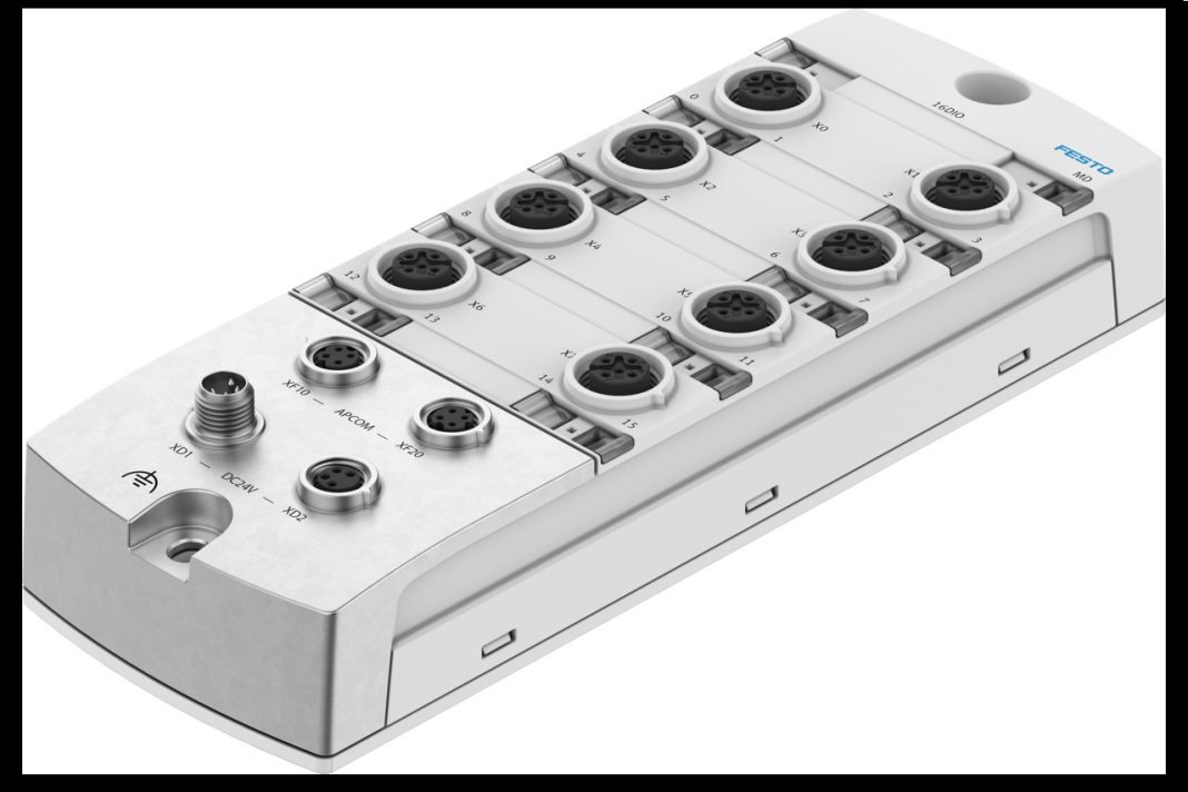 Festo CPX-AP-I-16DIO M12 configurable digital I/O module with 16 flexible input/output channels for decentralised machine automation