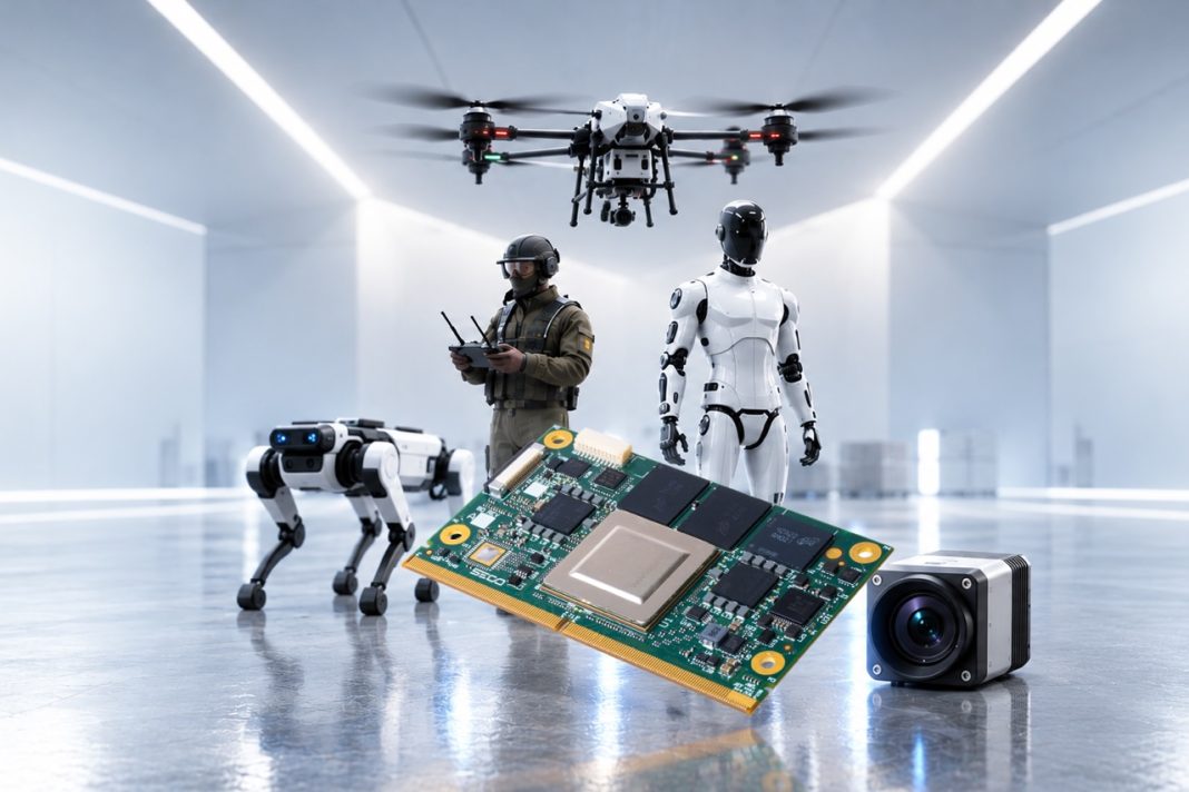 SECO SOM-SMARC-Dragonwing-IQ8 industrial system-on-module hardware for Edge AI and Physical AI applications