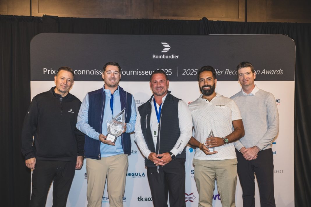 WireMasters team celebrating the Bombardier Diamond Award for supplier excellence in aerospace wire and cable supply